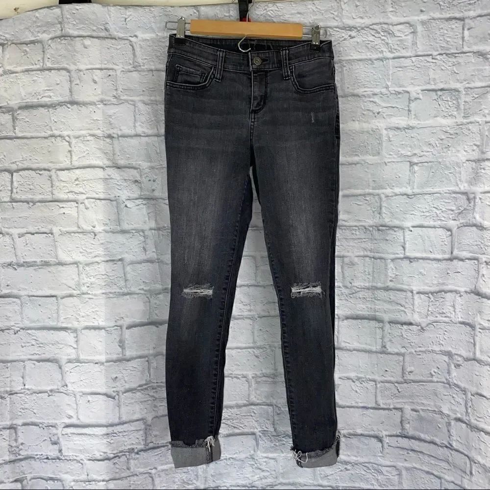 Arizona jean Co distressed jeans black sz 1